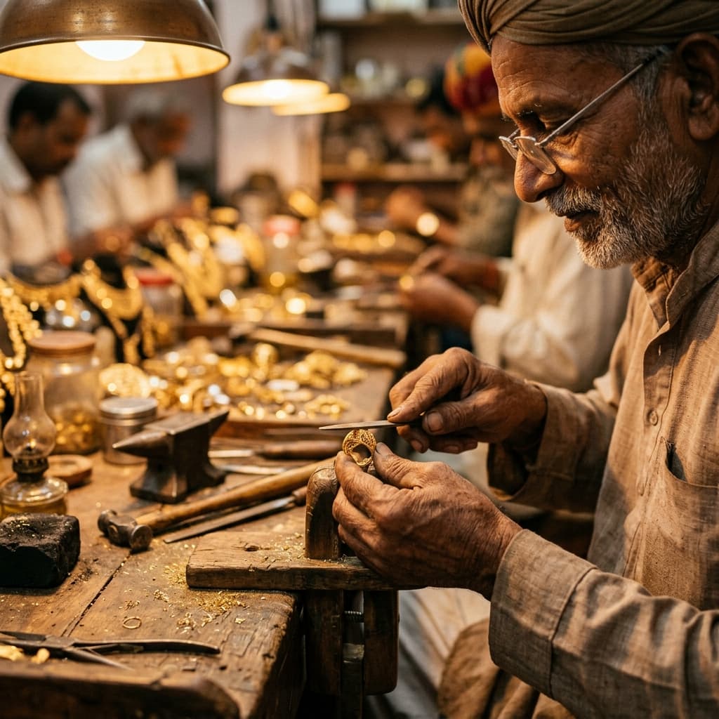 Artisan crafting jewellery